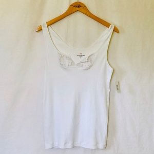 Banana Republic Ribbed Lace Inset Tank